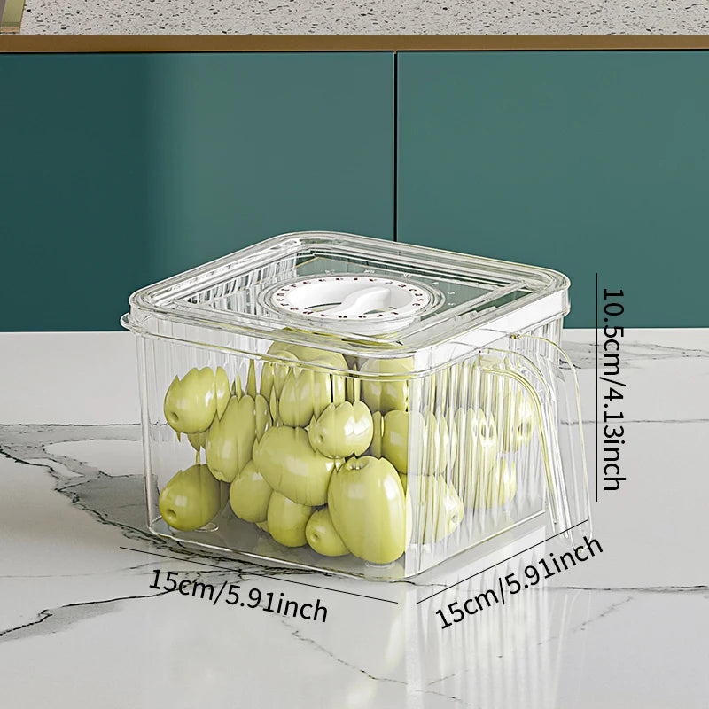 Stackable Refrigerator Storage Box – PET Food Organizer with Lid