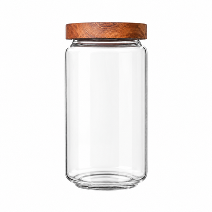 Glass Storage Jars with Acacia Wood Lids