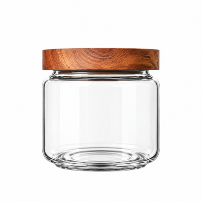 Glass Storage Jars with Acacia Wood Lids