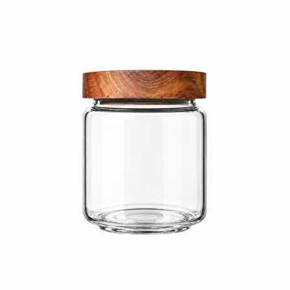 Glass Storage Jars with Acacia Wood Lids