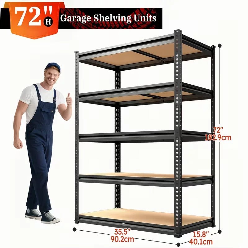Heavy-Duty Metal Storage Rack – 2000lb Capacity, Adjustable