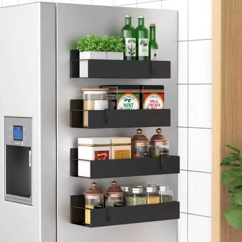 Magnetic Spice Rack – 4 Pack Stainless Steel Fridge Organizer