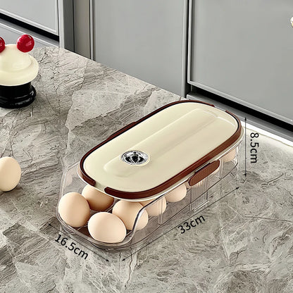 Refrigerator Egg Organizer – Sliding Plastic Egg Dispenser Case