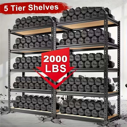 Heavy-Duty Metal Storage Rack – 2000lb Capacity, Adjustable
