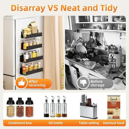 Magnetic Spice Rack – 4 Pack Stainless Steel Fridge Organizer