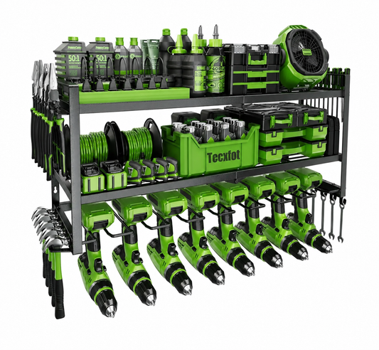 3-Layer Wall Mount Drill Holder – Garage Tool Organizer Rack