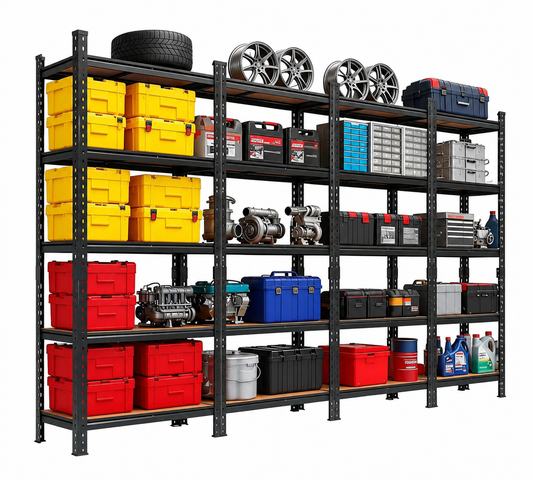 5-Tier Heavy Duty Metal Shelving Unit – 72"H, 4 Pack
