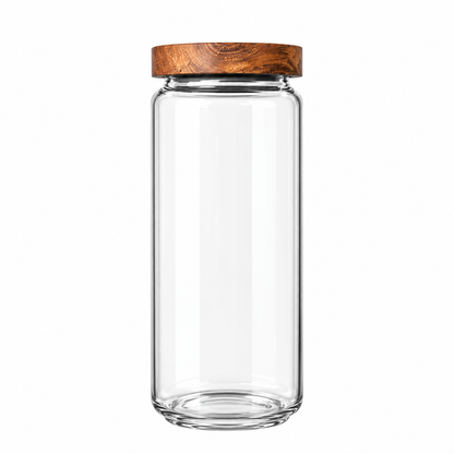 Glass Storage Jars with Acacia Wood Lids