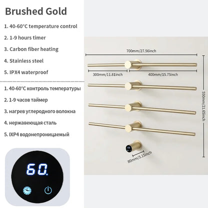 Home Standard | Electric Heated Towel Rail – Smart Control Towel Warmer SS304 Hidden Wire