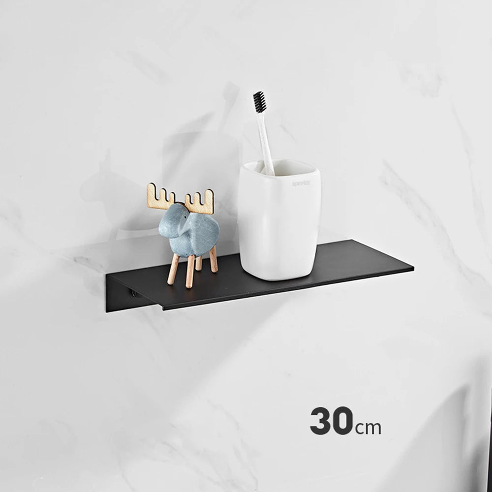 Aluminum Floating Shelf – Wall Mounted Storage for Bathroom & Room Decor