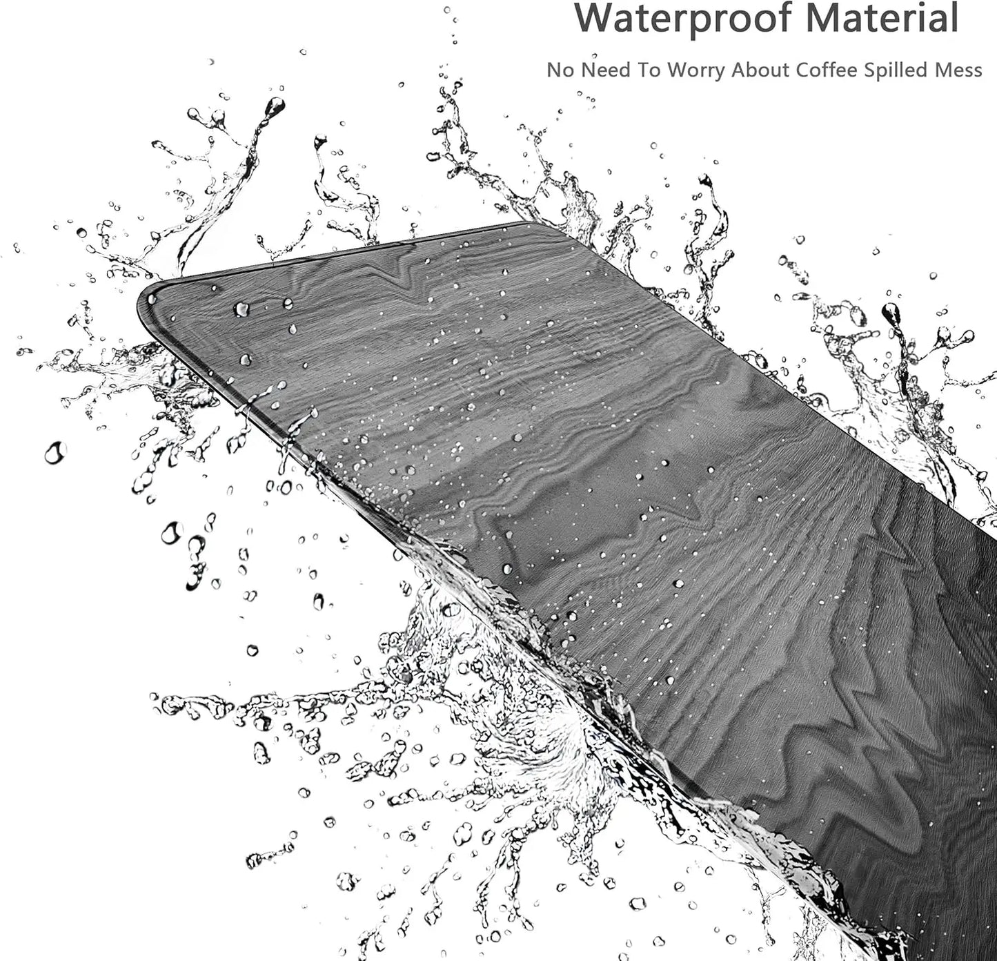 Square Hard Mouse Pad – Ultra-Thin Wood-Textured PU Leather Mat