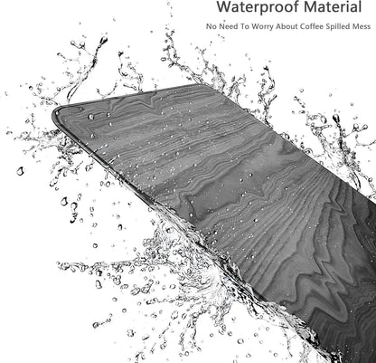 Square Hard Mouse Pad – Ultra-Thin Wood-Textured PU Leather Mat