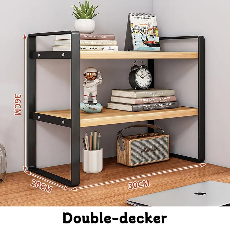 Iron Desk Storage Rack – Minimalist Multi-Tier Office Shelving