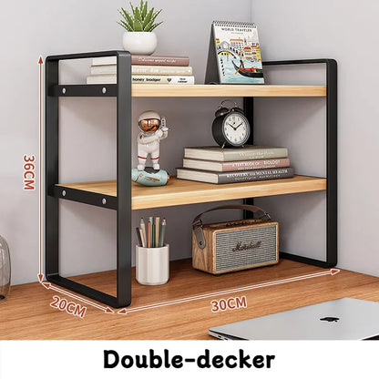 Iron Desk Storage Rack – Minimalist Multi-Tier Office Shelving