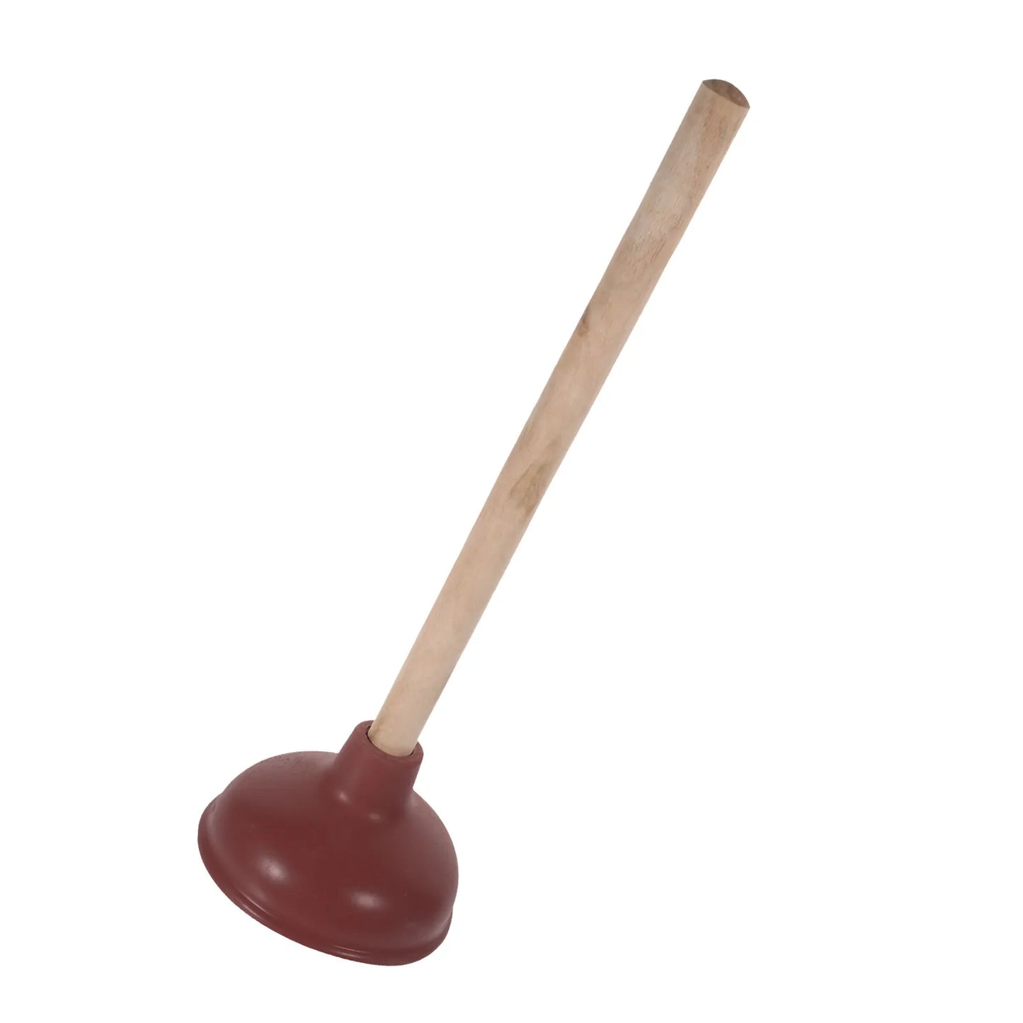 Wooden Handle Toilet Plunger – Heavy Duty Rubber Suction Cup, Portable Drain Clog Remover