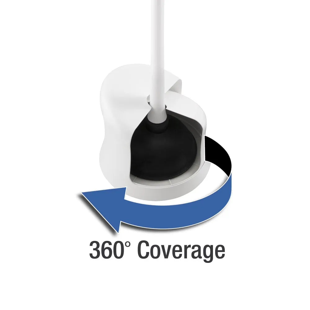 Twist Toilet Plunger with Storage Caddy – 360° Concealment, Dual-End Design