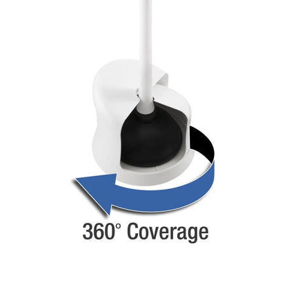 Twist Toilet Plunger with Storage Caddy – 360° Concealment, Dual-End Design
