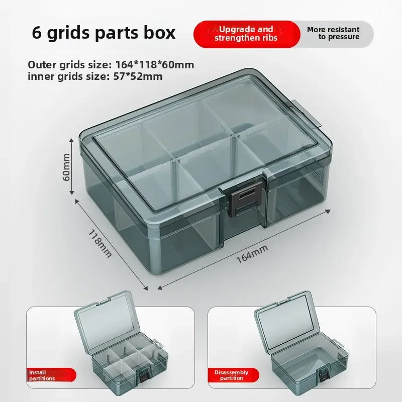 Plastic Tool Organizer Box – Adjustable Dividers, 198x135mm