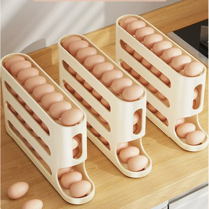 Automatic Rolling Egg Storage Box – Multi-Layer Plastic Rack