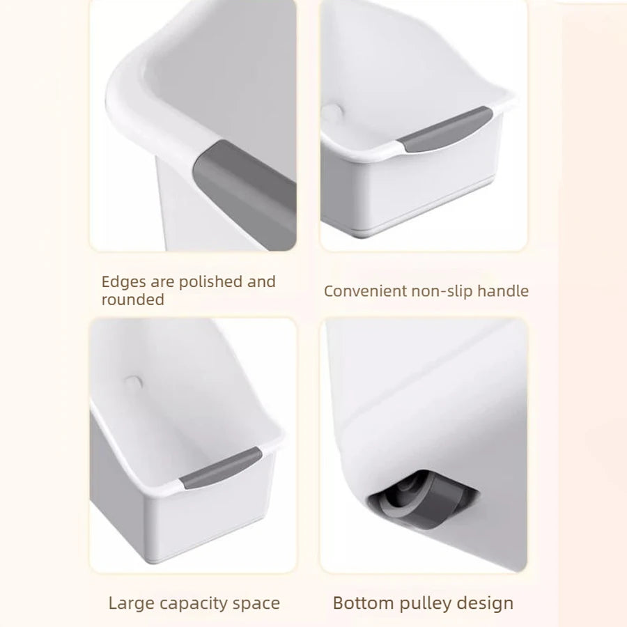 Under Sink Organizer – Pull-Out Plastic Storage Bins, 2/3 Pcs