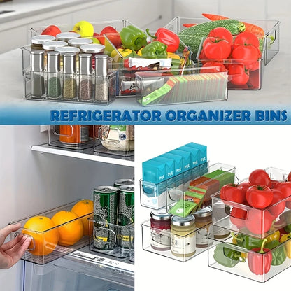 3 Piece Transparent Refrigerator Storage Box – Plastic Food Bin