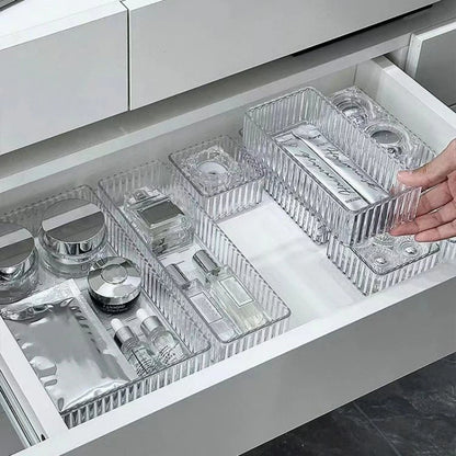 Stackable Acrylic Makeup Organizer – Adjustable Modular Trays
