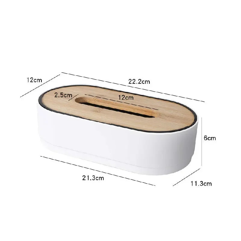 Bamboo Tissue Box Cover – Wooden Countertop Dispenser