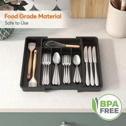 Silverware Organizer – 7-Compartment Plastic Tray
