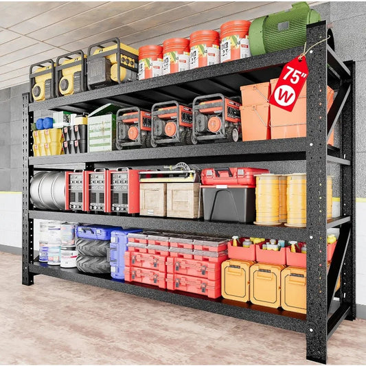 9000LBS Heavy Duty Garage Shelving – 75" Wide Metal Storage Rack