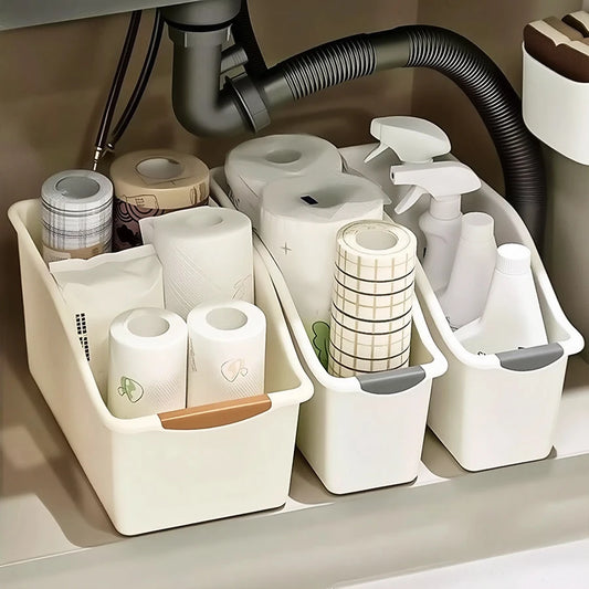Under Sink Organizer – Pull-Out Plastic Storage Bins, 2/3 Pcs
