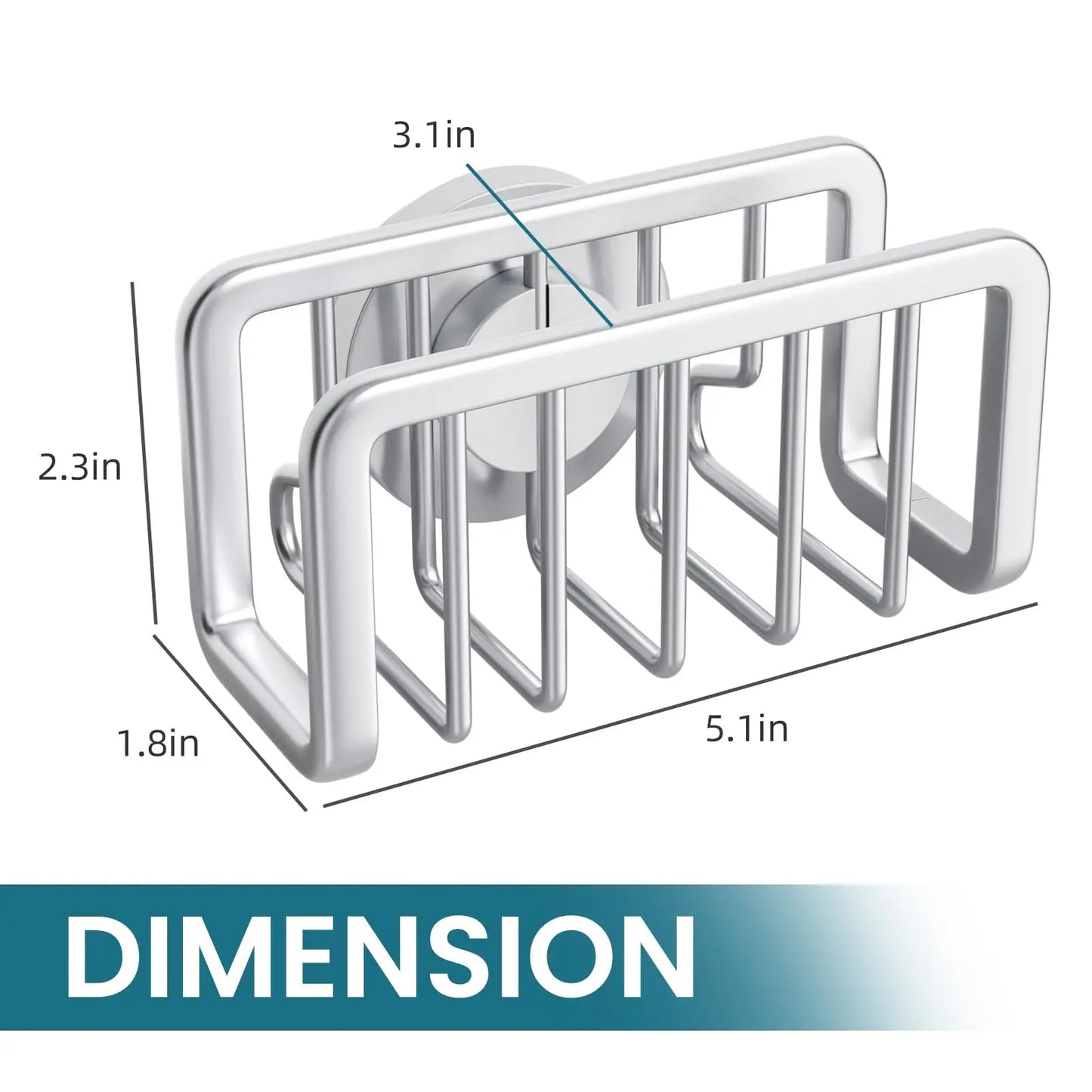 Sink Sponge Holder – Stainless Steel Suction Rack for Kitchen Storage