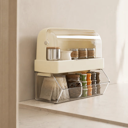 Tea Bag Storage Box – Dustproof Double-Layer Countertop Organizer