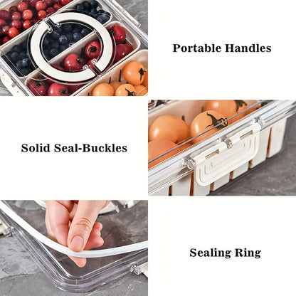 Snackle Box Snack Tray – Portable Plastic Food Container with Handle
