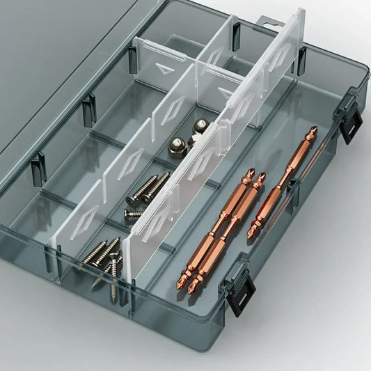 Plastic Tool Organizer Box – Adjustable Dividers, 198x135mm