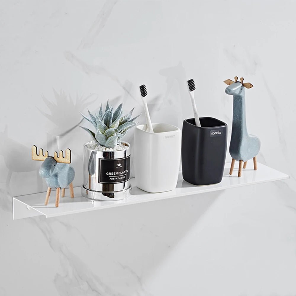Aluminum Floating Shelf – Wall Mounted Storage for Bathroom & Room Decor