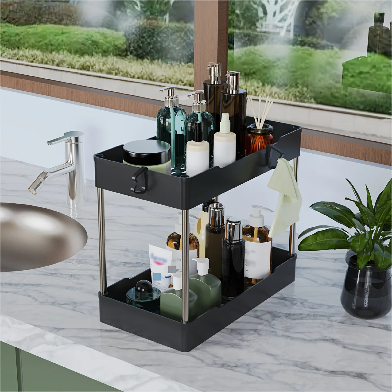 3-Tier Under Sink Organizer – 3-Pack Plastic Storage Racks