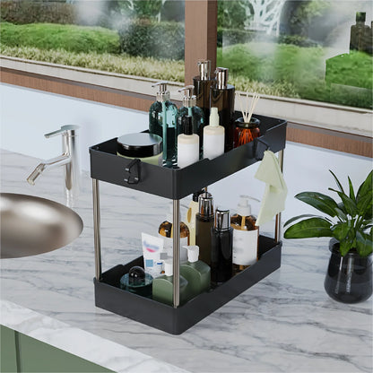 3-Tier Under Sink Organizer – 3-Pack Plastic Storage Racks