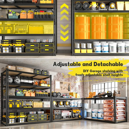 5-Tier Heavy Duty Garage Shelving – 48" Metal Storage Rack