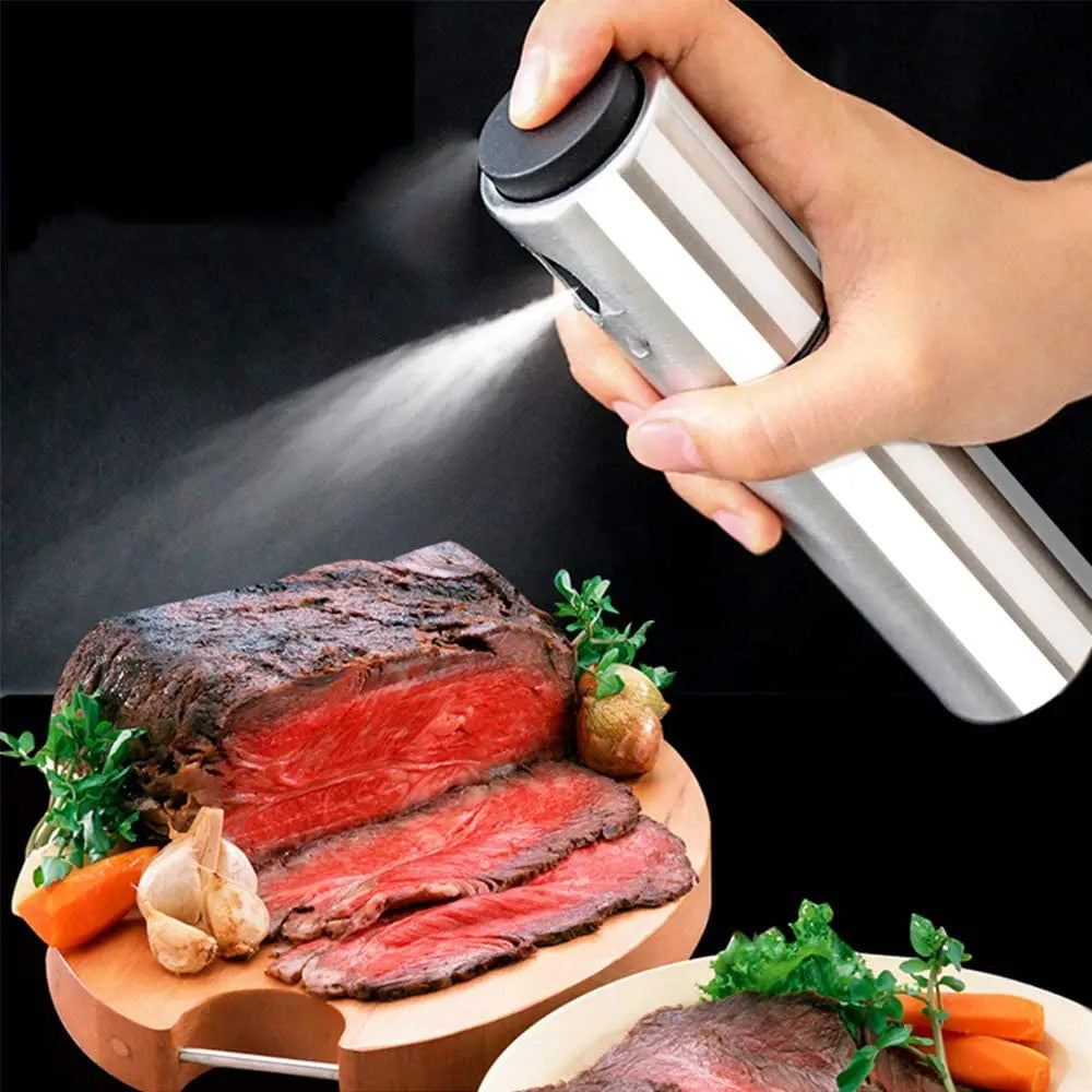 Stainless Steel Oil Sprayer – 100ml Refillable Kitchen Mist Bottle