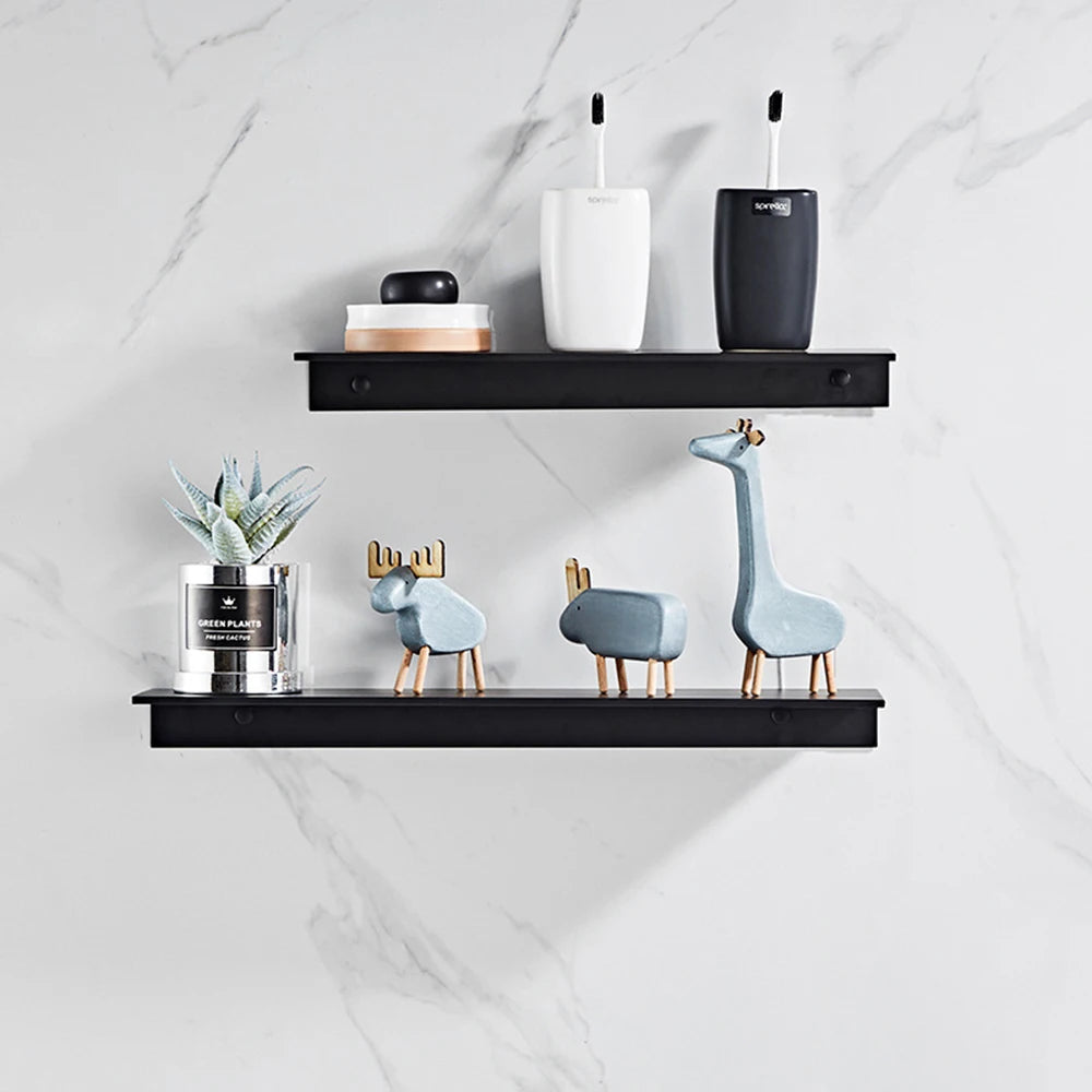 Aluminum Floating Shelf – Wall Mounted Storage for Bathroom & Room Decor