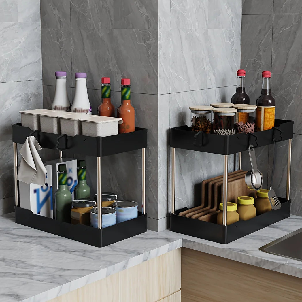 3-Tier Under Sink Organizer – 3-Pack Plastic Storage Racks