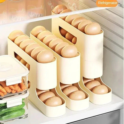 Automatic Rolling Egg Storage Box – Multi-Layer Plastic Rack