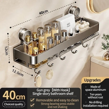 Shower Caddy – Home Standard Wall Mounted Aluminum Suction Cup Storage Rack