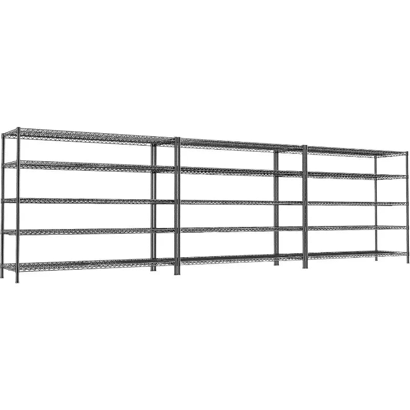 REIBII 5-Tier Heavy Duty Wire Shelving Unit – 55.5" Metal Storage Rack