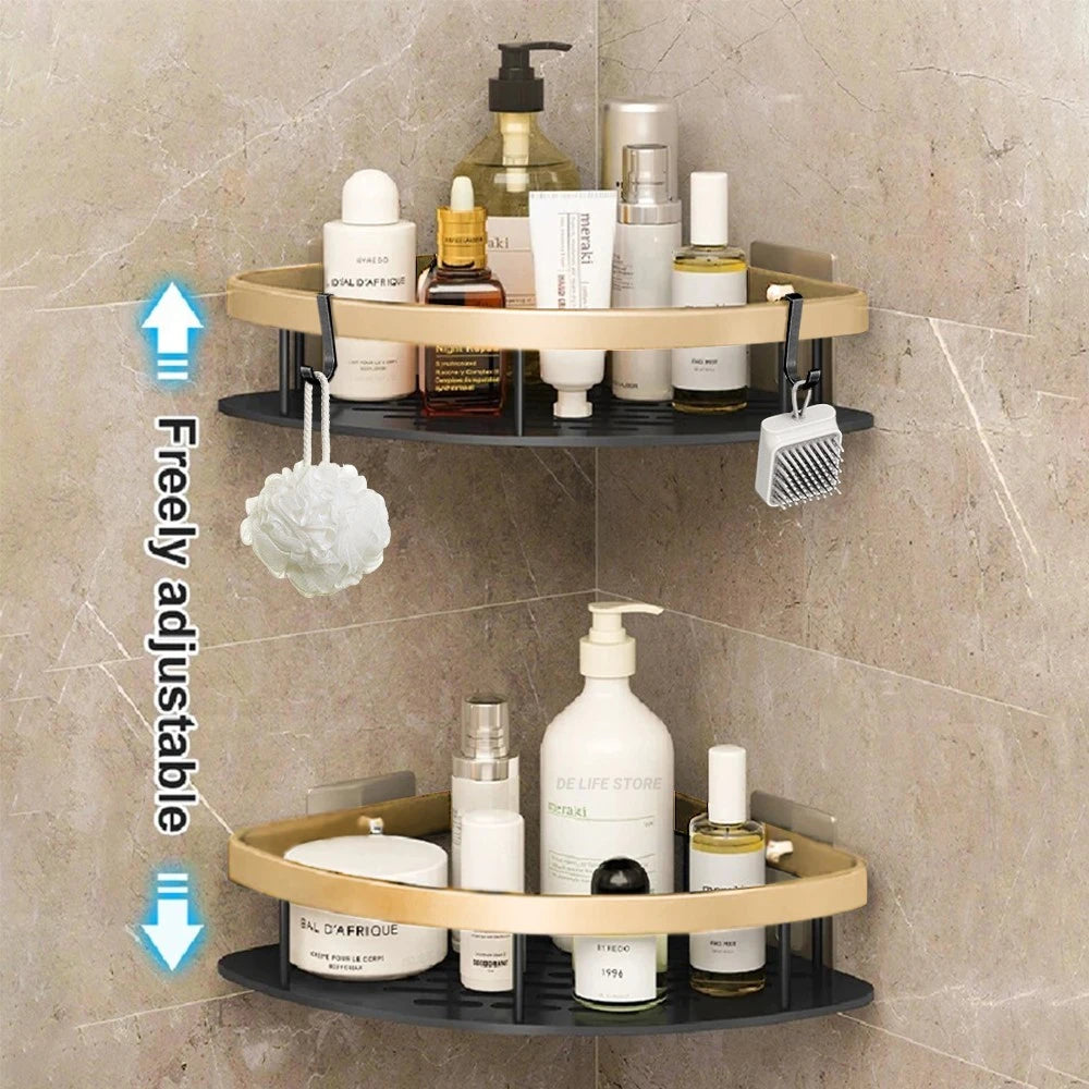 Wall Mounted Shower Caddy – Space Aluminum Corner Shelf