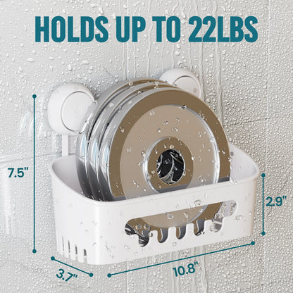 Corner Shower Shelf – No-Drill Suction Cup Bathroom Storage Basket