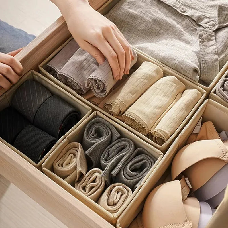 Foldable Drawer Organizer – Non-Woven Fabric Storage Box for Clothes