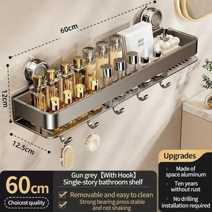 Shower Caddy – Home Standard Wall Mounted Aluminum Suction Cup Storage Rack