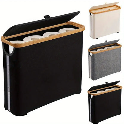 Toilet Paper Storage Basket – Foldable Fabric with Window