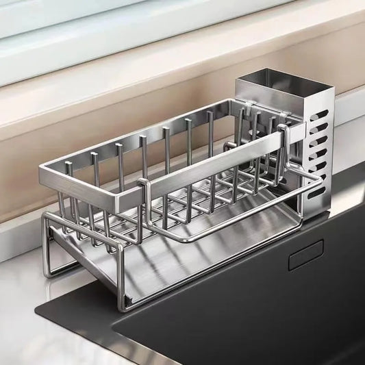 Stainless Steel Sponge Holder – Kitchen Sink Organizer Rack